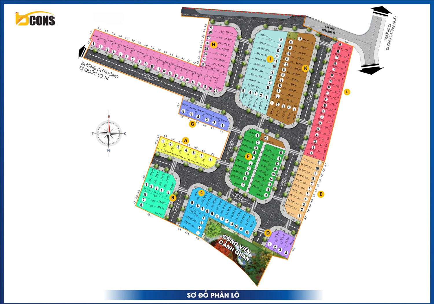 Mặt bằng tổng thể Bcons Uni Valley