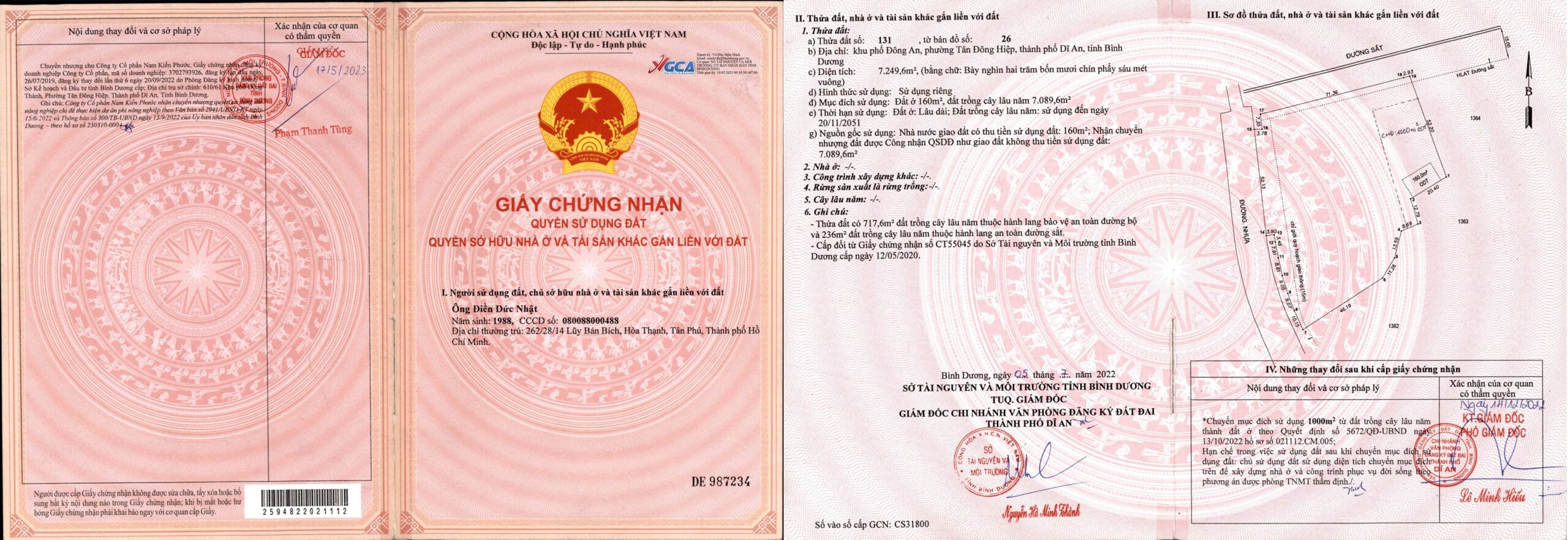 Giấy chứng nhận quyền sử dụng đất dự án Bcons Solary