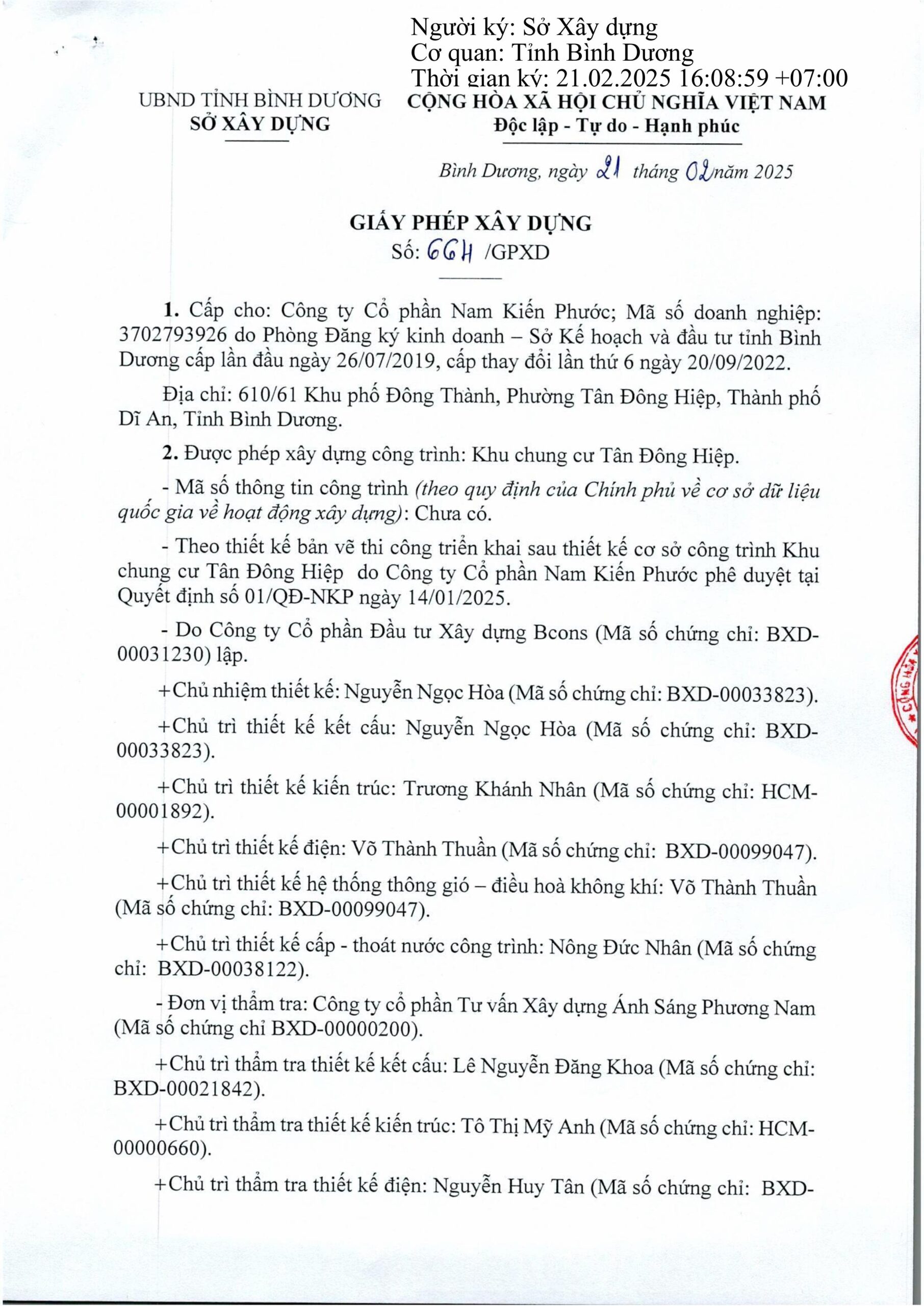 Giấy phép xây dựng chung cư Bcons Solary